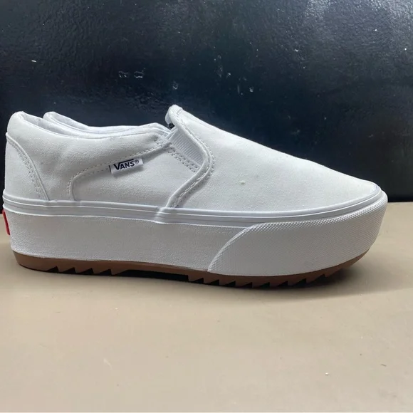 Vans Shoes Womens Vans Classic Slipon Stacked Platform White